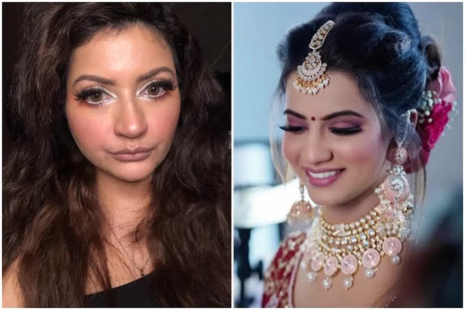 Bold red-lip bridal look