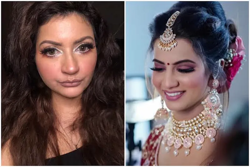 Bold bridal look with a red lip